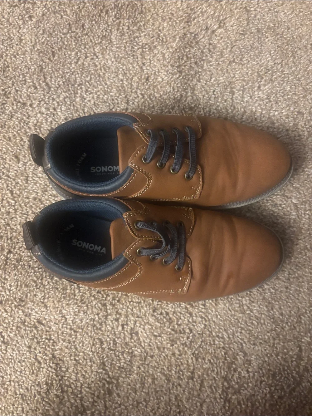 Kids Sonoma Tan Brown Casual Lace-Up Oxfords size 1